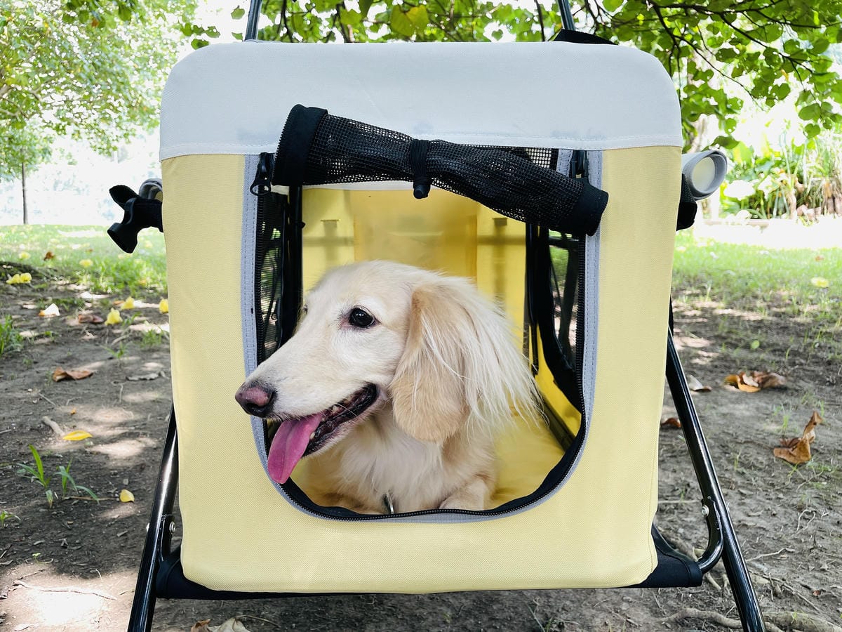 【摸肚肚MODODO】GOGOBOX小立方寵物推車『小臘腸咪咪』狗生第一台『豪華推車』!毛小孩外出散步必備