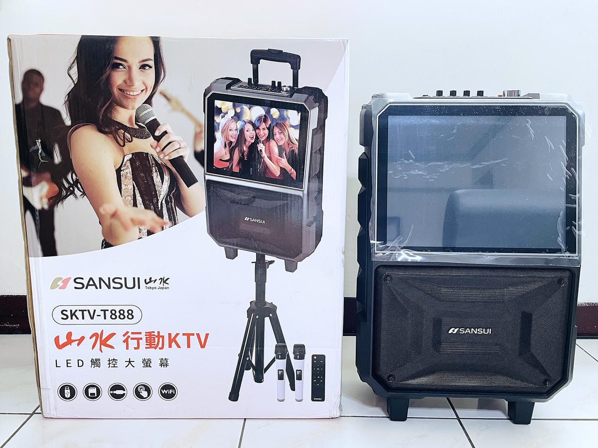 【SANSUI山水】15吋觸控螢幕拉桿式行動KTV(SKTV-T888)『歌神』看過來!家中一秒變KTV包廂唱歌嗨到爆!派對超夯K歌神器,海量歌單唱不完!