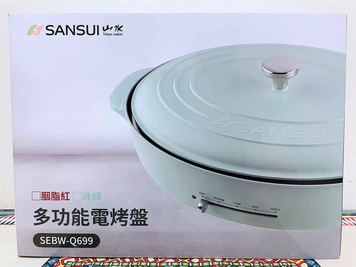 【SANSUI 山水】多功能電烤盤 SEBW-Q699『章魚燒海鮮燉飯蒜苗鹹豬肉』一鍋搞定!SGS檢驗合格-陶瓷塗層深鍋盤面大容量深,U型管導熱快料理超省時!