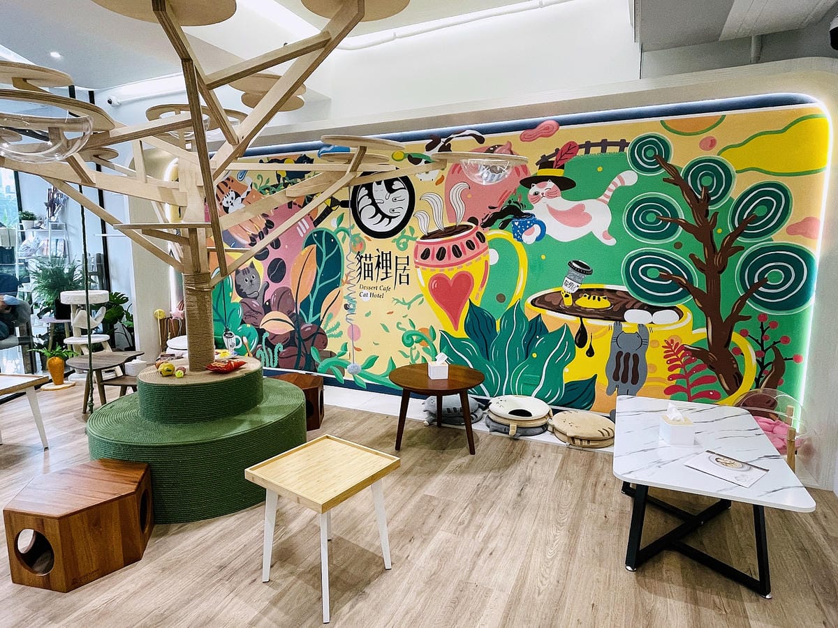 【貓裡居】萌貓咪爆擊『林口貓咖啡廳』『貓旅館』推薦!超療癒貓奴天堂盡情撸貓超好吃抹茶千層蛋糕!