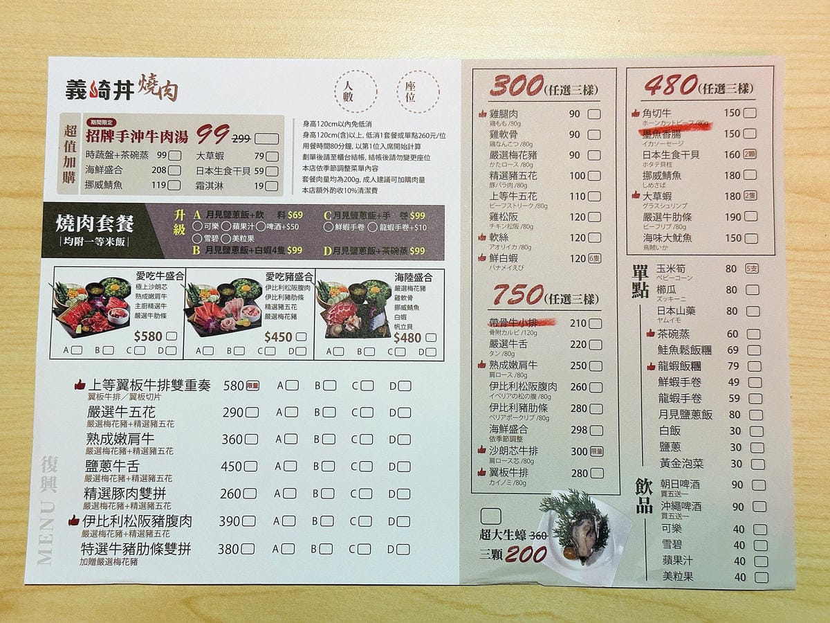 【義崎丼燒肉 愛買復興舖】台中南區美食!義崎丼個人燒肉最低只要260元起,附自助百匯吃到飽,台中無煙燒烤餐廳推薦!