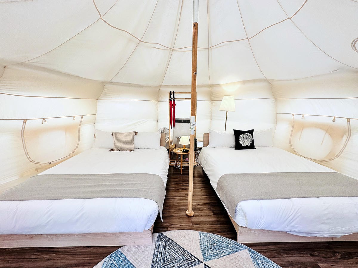 【蟬說:夕陽漫漫】台中清水高美濕地豪華露營!一泊二食免搭帳懶