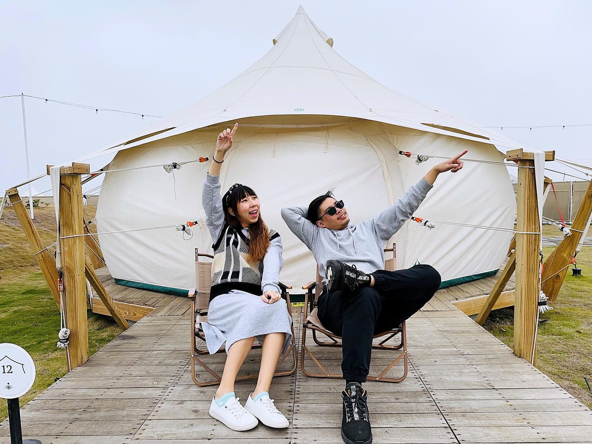 【蟬說:夕陽漫漫】台中清水高美濕地豪華露營!一泊二食免搭帳懶