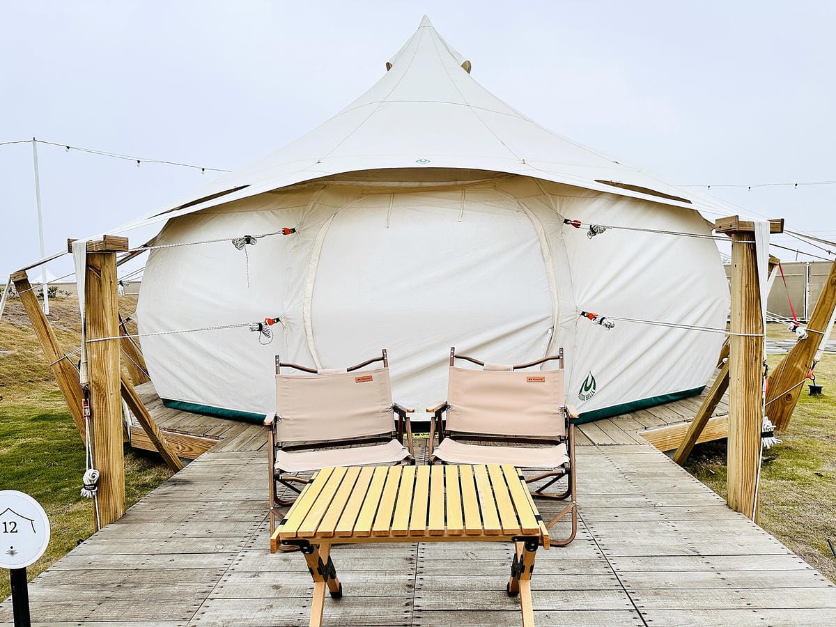 【蟬說:夕陽漫漫】台中清水高美濕地豪華露營!一泊二食免搭帳懶