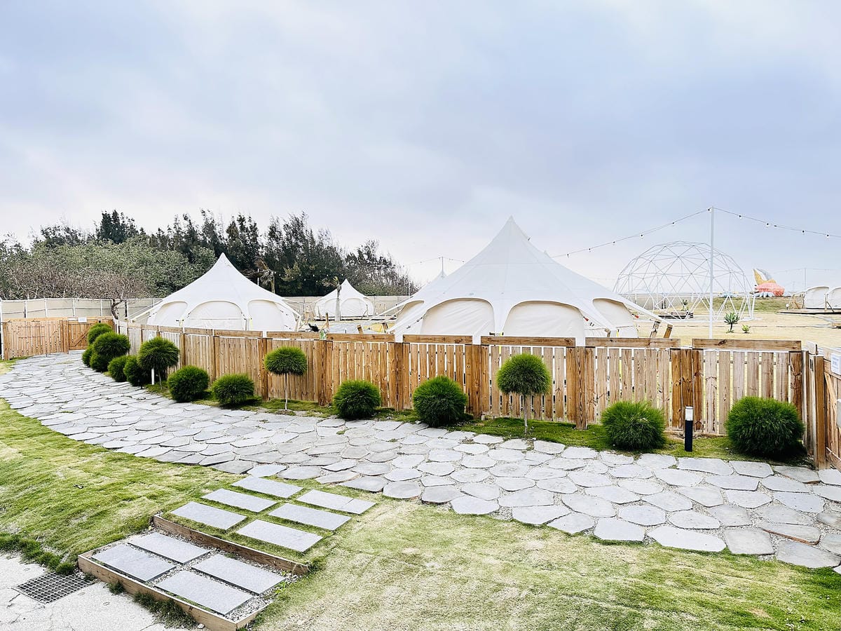 【蟬說:夕陽漫漫】台中清水高美濕地豪華露營!一泊二食免搭帳懶