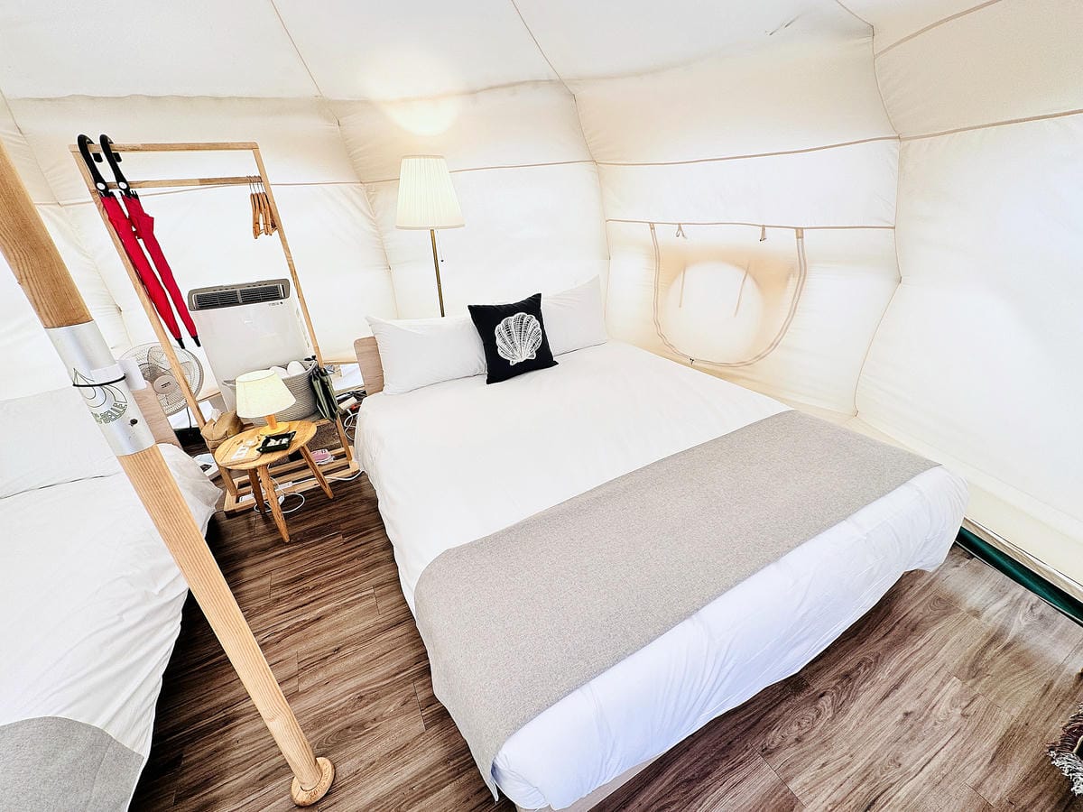 【蟬說:夕陽漫漫】台中清水高美濕地豪華露營!一泊二食免搭帳懶