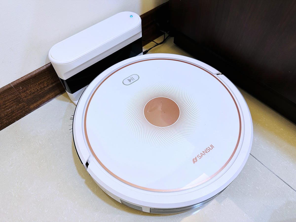 【SANSUI山水】智能掃拖掃地機器人SSR-V88,獨立集塵盒/水箱「清掃吸塵拖地」通通輕鬆搞定!陀螺儀導航不迷路支援google音箱,家中必備智能好夥伴!