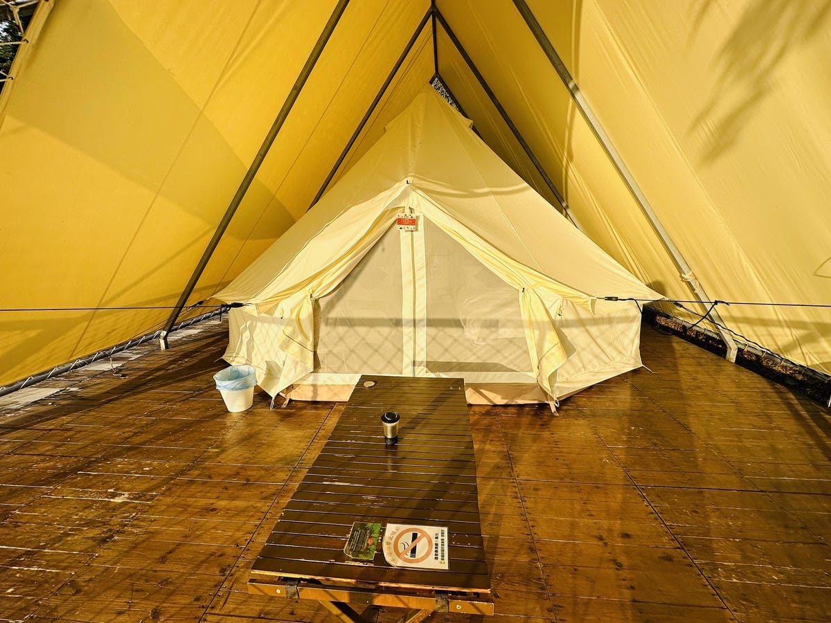 【蟬說:山中靜靜】台中酒桶山豪華秋冬露營,桂花弄帳篷區絕美景