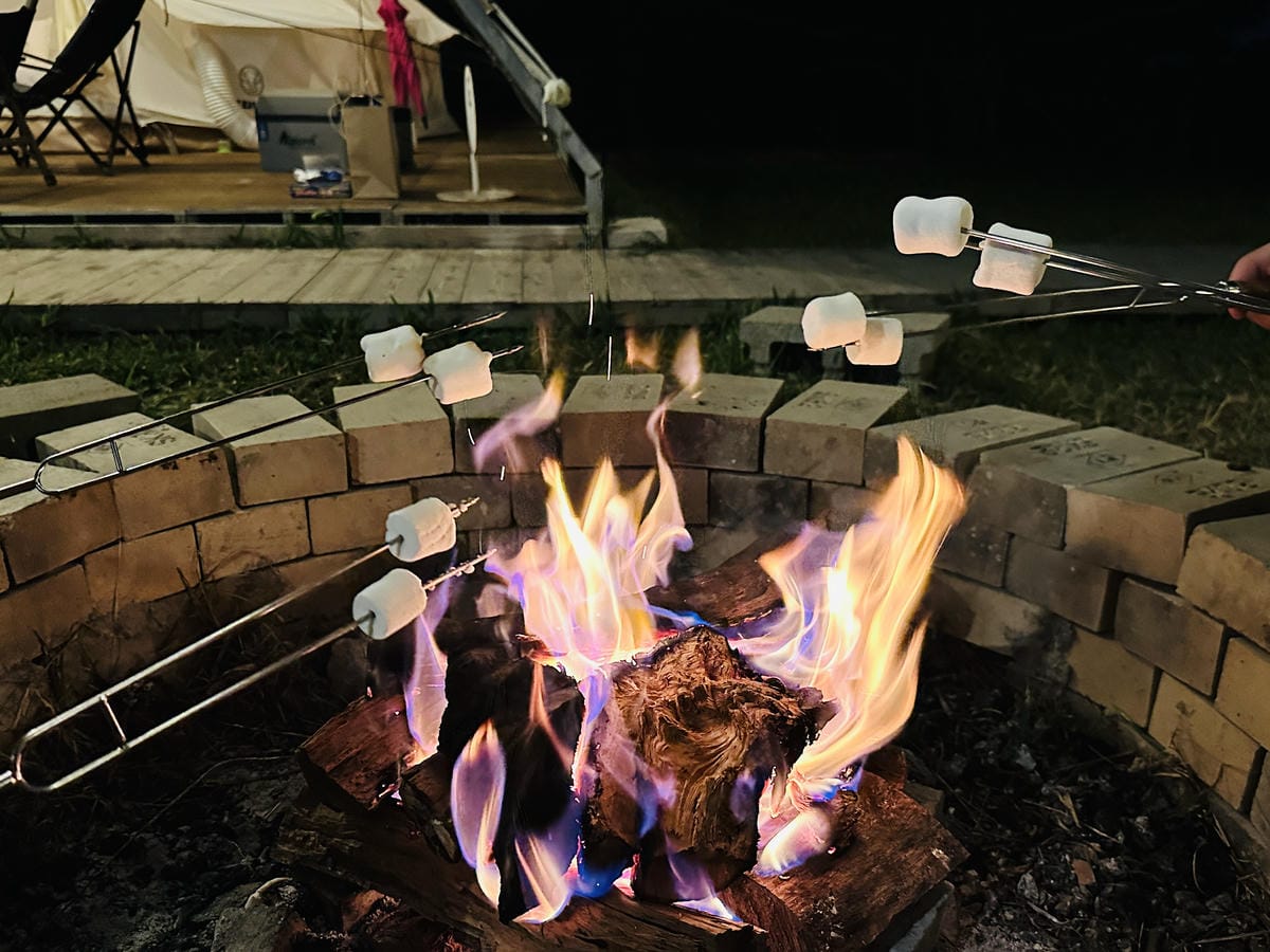 【蟬說:山中靜靜】台中酒桶山豪華秋冬露營,桂花弄帳篷區絕美景