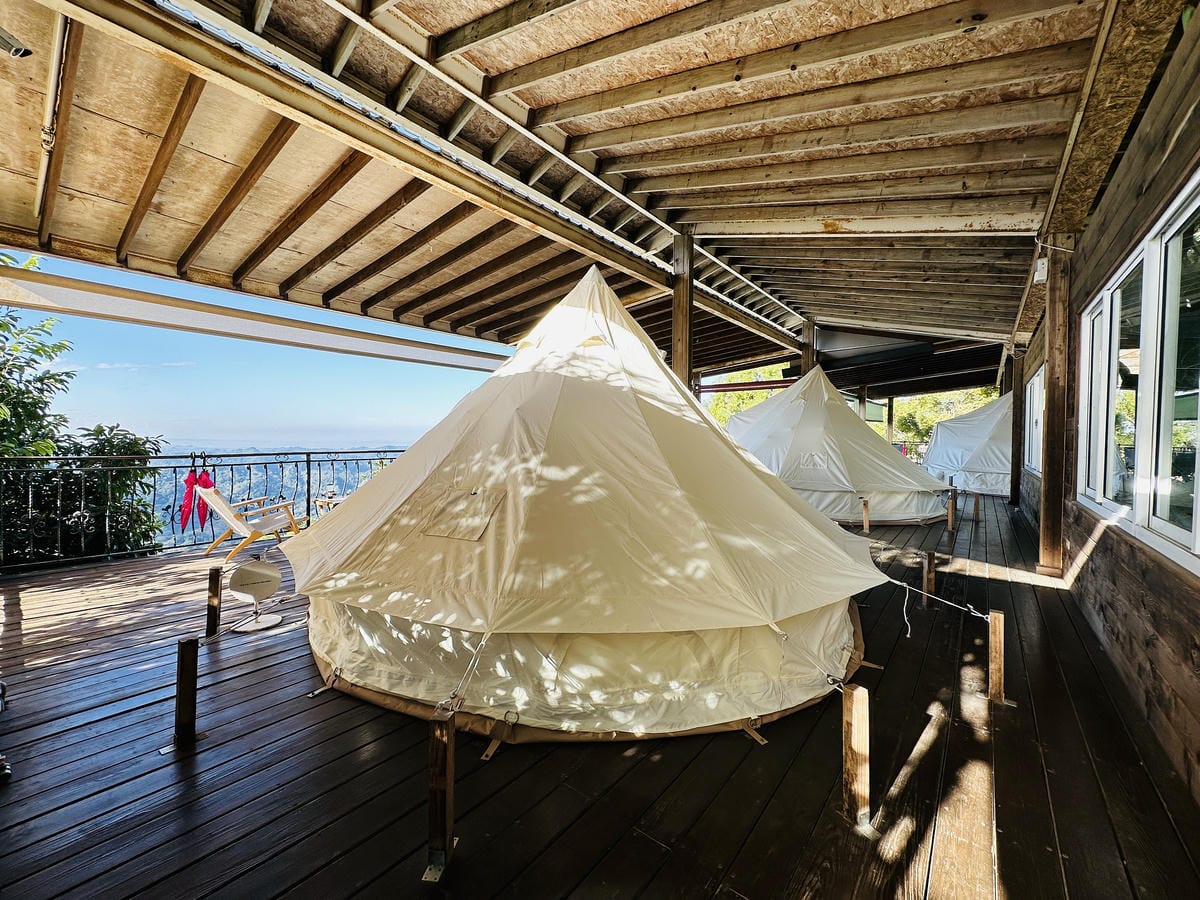 【蟬說:山中靜靜】台中酒桶山豪華秋冬露營,桂花弄帳篷區絕美景