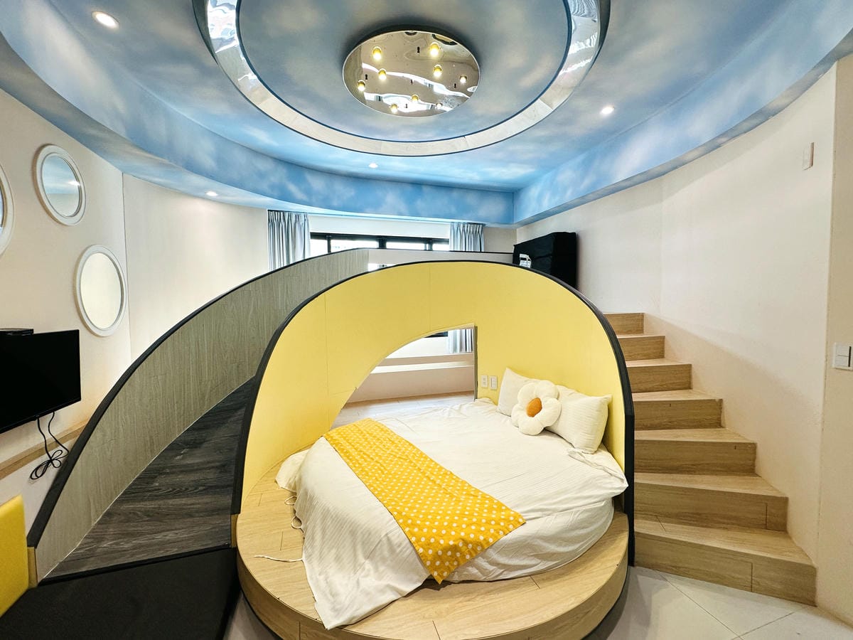 【黃色風箏】台南親子住宿開箱滑梯房、沙坑、搖搖馬玩到不想退